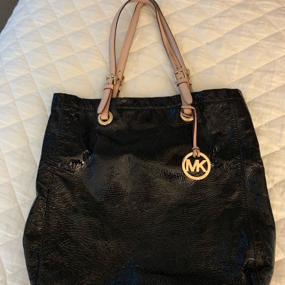 Black Patent Leather Michael Kors Tote